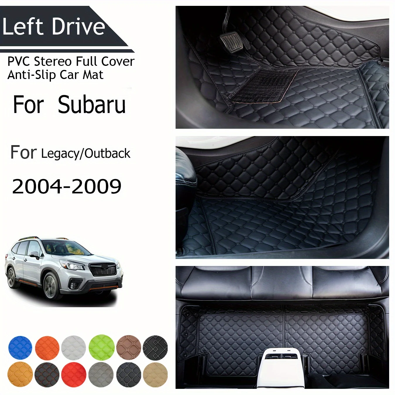 TEGART 【LHD】For Subaru For Legacy/Outback 2004-2009 Trijų sluoksnių PVC stereo pilnas dangtelis Neslystantys automobilių kilimėliai Grindys Automobilių priedai Nuotrauka 0