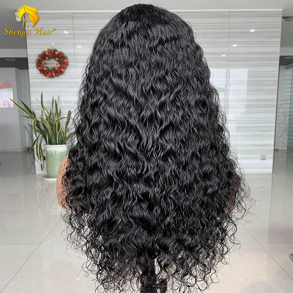 Natural Wave Wig Headband Wig Human Hair Brazil Remy Glueless Hair Wig for Black Women Machine Made Wig With Headband SHENGJI Nuotrauka 2