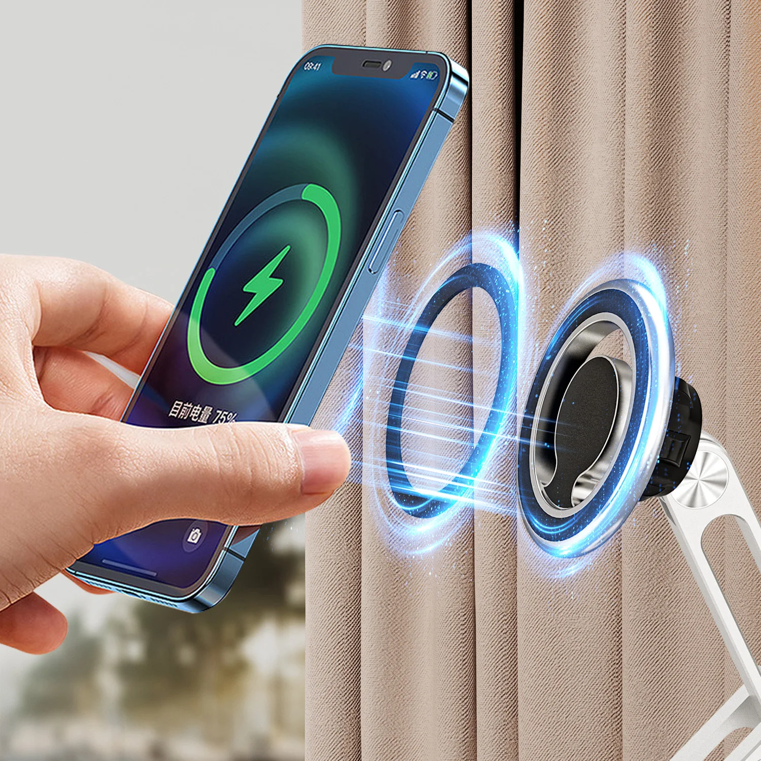 Kimdoole magnetinio telefono stovo laikiklis Telefono palaikymas Mobilieji telefonai Mobiliųjų telefonų priedai, skirti iPhone Samsung Xiaomi Huawei Nuotrauka 4