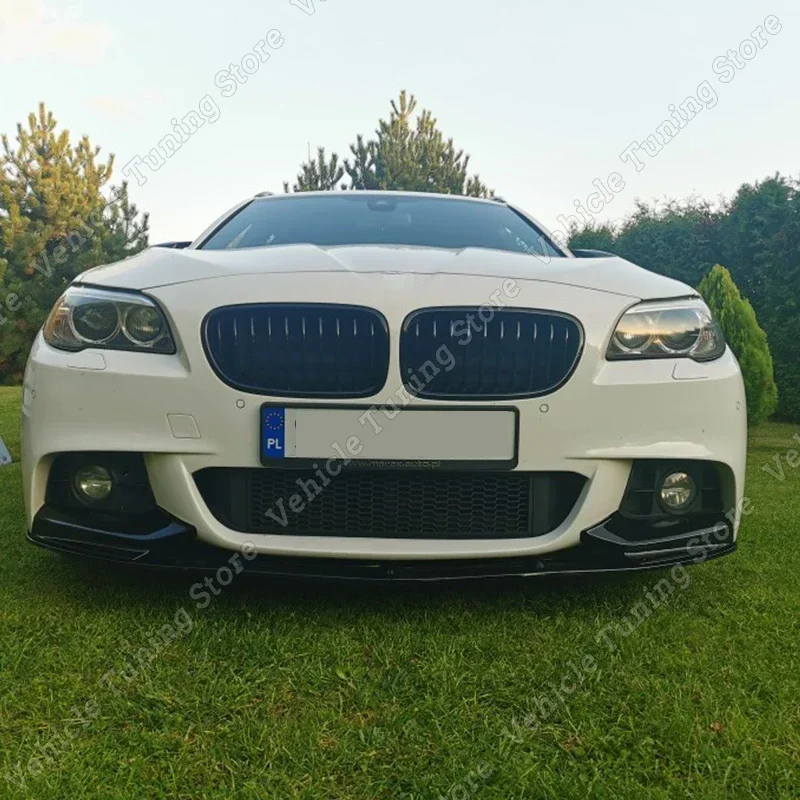 Automobilio priekinio buferio lūpų skirstytuvo spoilerio difuzorius BMW 5 serijos F10 M Sport 535i 528i 518d 520d 525d 530d 2011-2016 Blizgus Juoda Nuotrauka 1