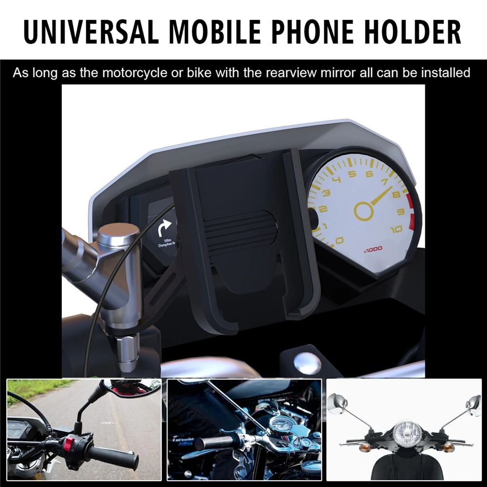 Aliuminio lydinio motociklo telefono laikiklis Laikiklis Smūgiams atsparus stovas Fiksuotas navigacijos laikiklis Reguliuojama dviračių įranga Nuotrauka 4