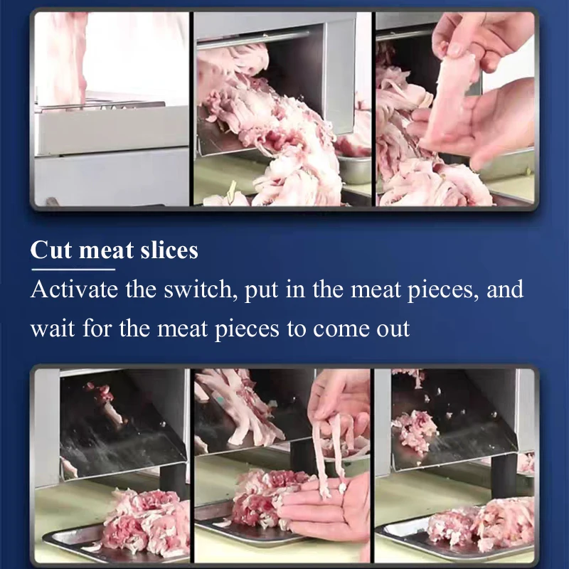 Nerūdijančio plieno mėsos pjaustytuvas Komercinis elektrinis mėsos pjaustytuvas Mėsos smulkintuvas Smulkintuvo mėsos pjaustymo mašina 850W Nuotrauka 4