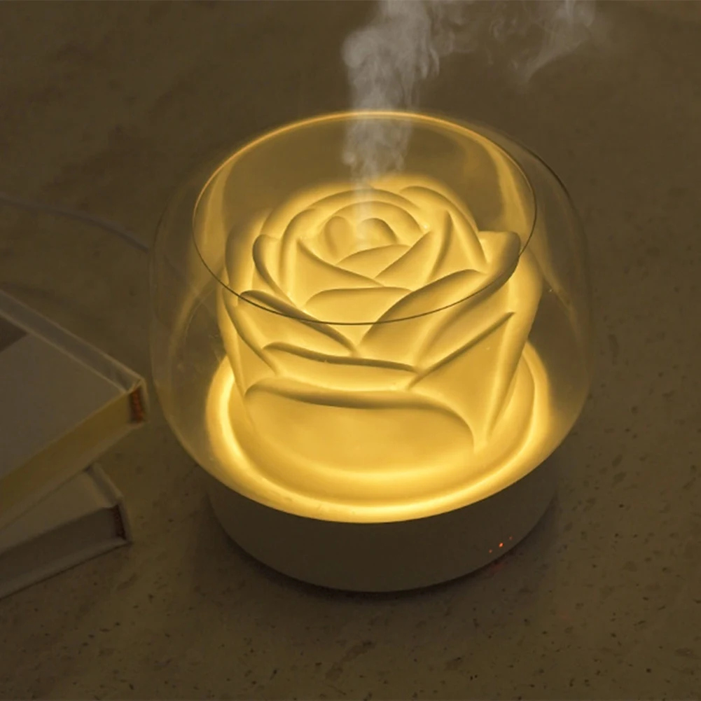 400ML eterinio aliejaus aromaterapinis difuzorius su šiltu ir spalvotu LED lempos drėkintuvu Aromaterapijos aparatas JAV kištukas Nuotrauka 4
