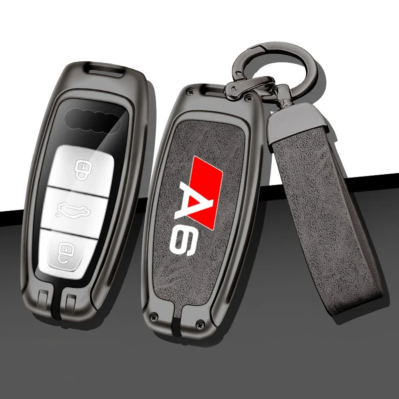 Cinko lydinio stiliaus automobilio rakto dangtelio dangtelio apvalkalas, skirtas AUDI A6 S6 RS6 C5 C6 C7 4F 2020 nuotolinio valdymo apsaugos raktų pakabukas Automatiniai priedai Nuotrauka 1