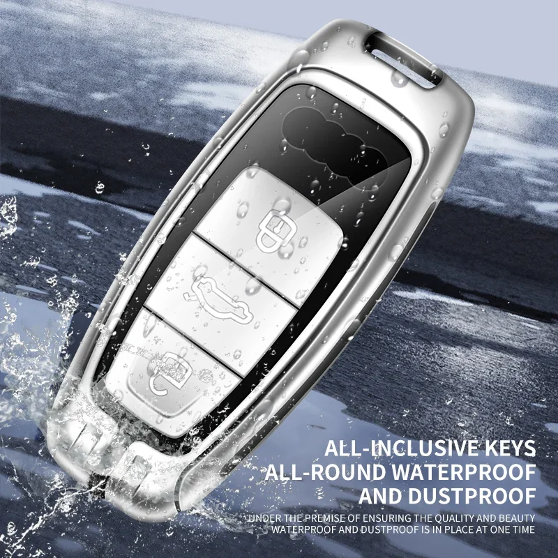 Cinko lydinio stiliaus automobilio rakto dangtelio dangtelio apvalkalas, skirtas AUDI A6 S6 RS6 C5 C6 C7 4F 2020 nuotolinio valdymo apsaugos raktų pakabukas Automatiniai priedai Nuotrauka 3