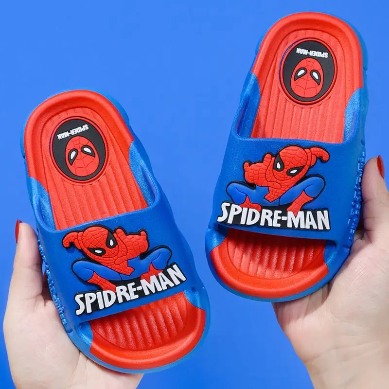 Disney vaikų animacinis filmas Sandalai Namų šlepetės Vasaros vonios kambarys Minkštas dugnas Nuo slydimo apsaugantys berniukai Raudoni batai 24-41 dydis Nuotrauka 0