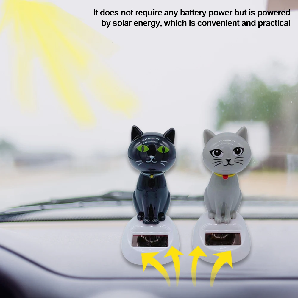 Saulės šokantis žaislas Mielas saulės energija varomas besisukantis katinas Prietaisų skydelio dekoravimas Mažas animacinis Bobble šokėjas Automobilių prietaisų skydelis Dekoras vaikams Nuotrauka 3