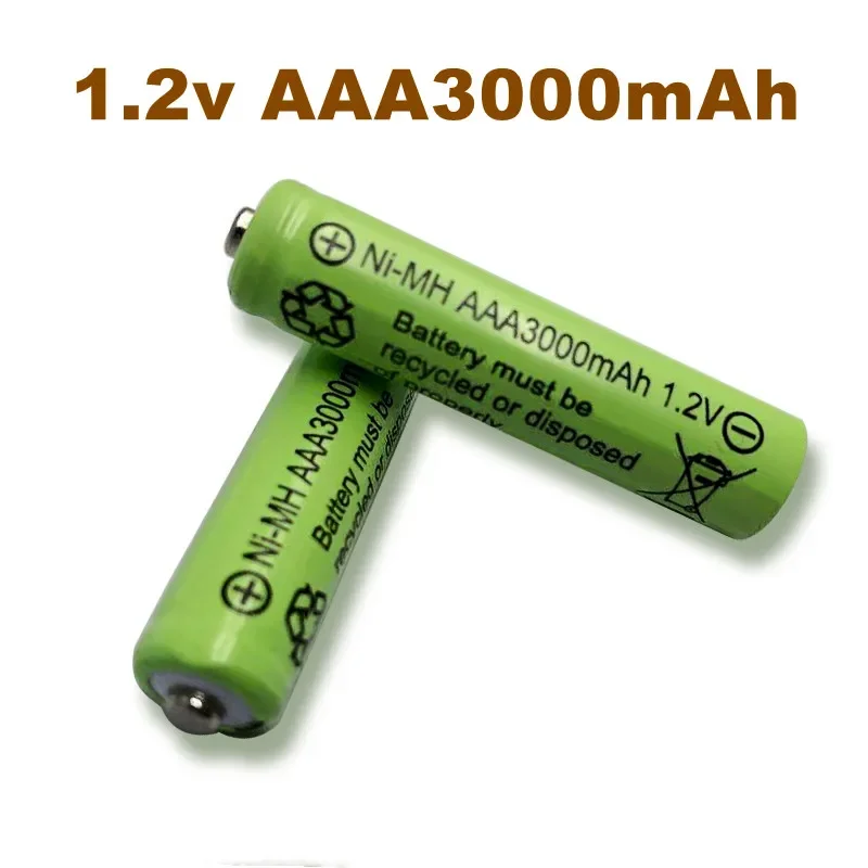 1-20vnt AAA 3000mAh 3A 1.2V Ni-MH geltonas įkraunamas akumuliatoriaus elementas MP3 RC Toys led žibintuvėlis žibintuvėlis Nuotrauka 2