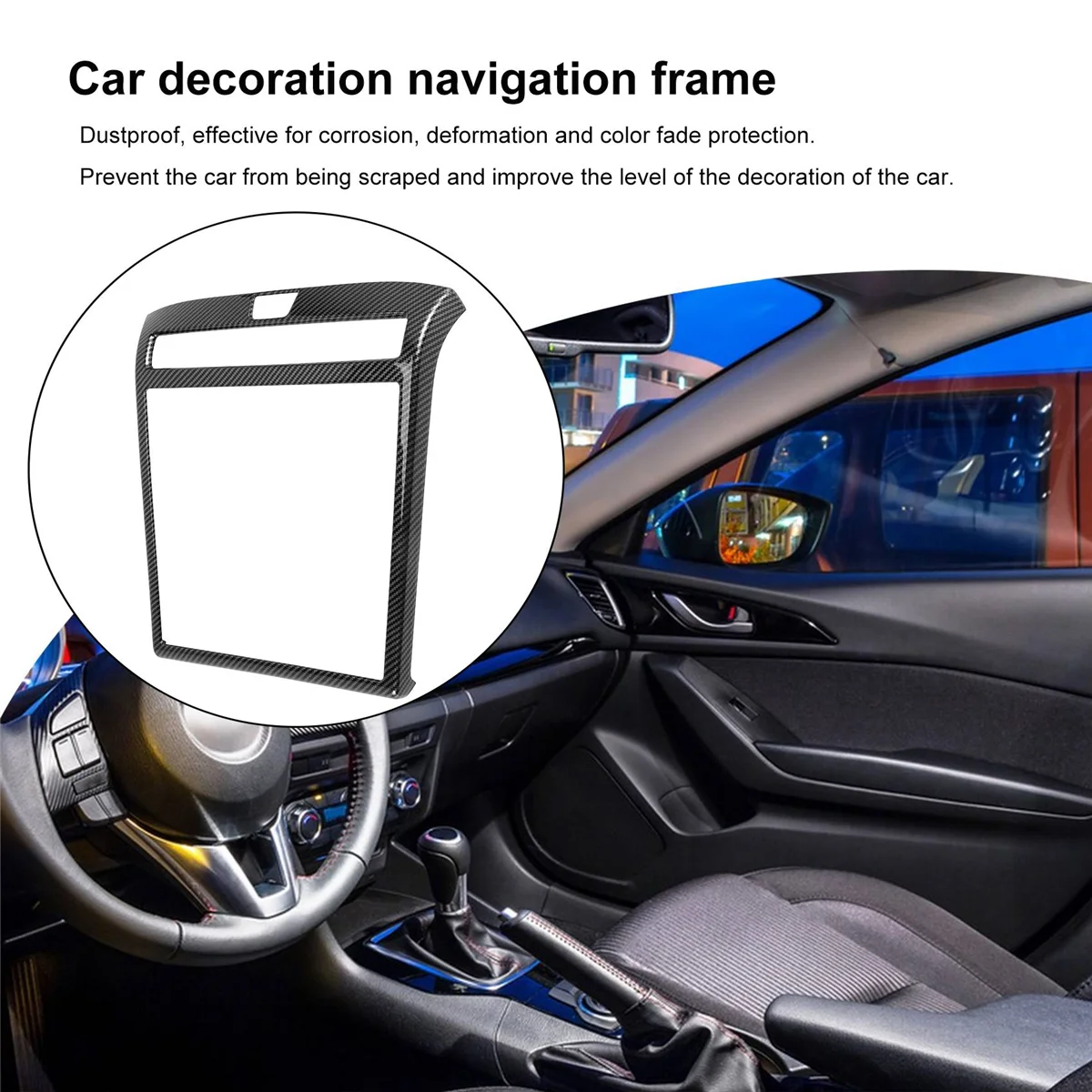 Automobilio anglies pluošto ABS navigacijos rėmo apdailos dangtelio apdailos lipdukai Hyundai Tucson L Nx4 2021 2022 Nuotrauka 3