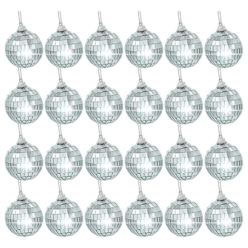 Disco Ball Ornaments Sidabriniai veidrodiniai kamuoliukai vestuvių vakarėlio dekoravimui Nuotrauka 0
