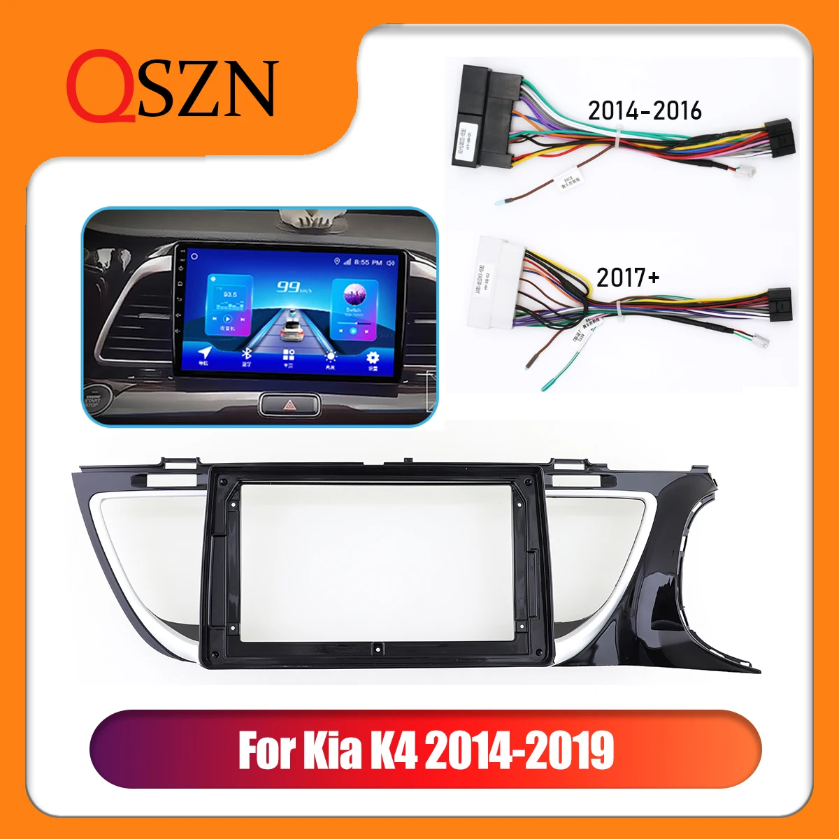 9 colių automobilių radijo fascijos KIA Kia K4 2014-2019 Automatinis stereo diegimas 2 Din Panel Dash Frame DVD GPS Mp5 Android grotuvas Nuotrauka 0