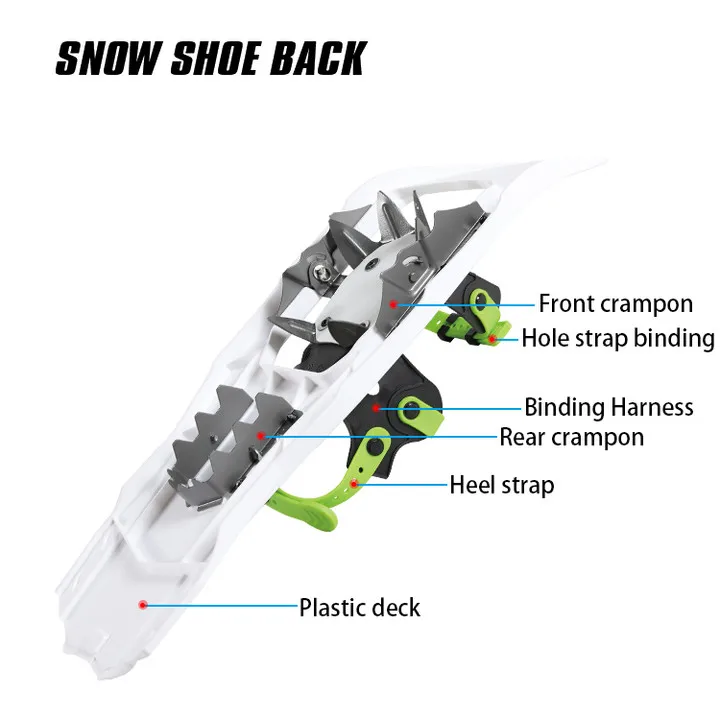 Hot Sell Light Weight Plastic Snowshoes Snowshoes with Double Hole Strap Heel Lift for Men Women Youth Nuotrauka 1