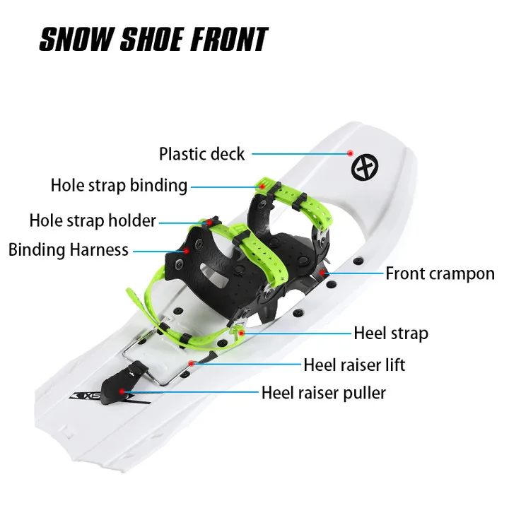 Hot Sell Light Weight Plastic Snowshoes Snowshoes with Double Hole Strap Heel Lift for Men Women Youth Nuotrauka 2