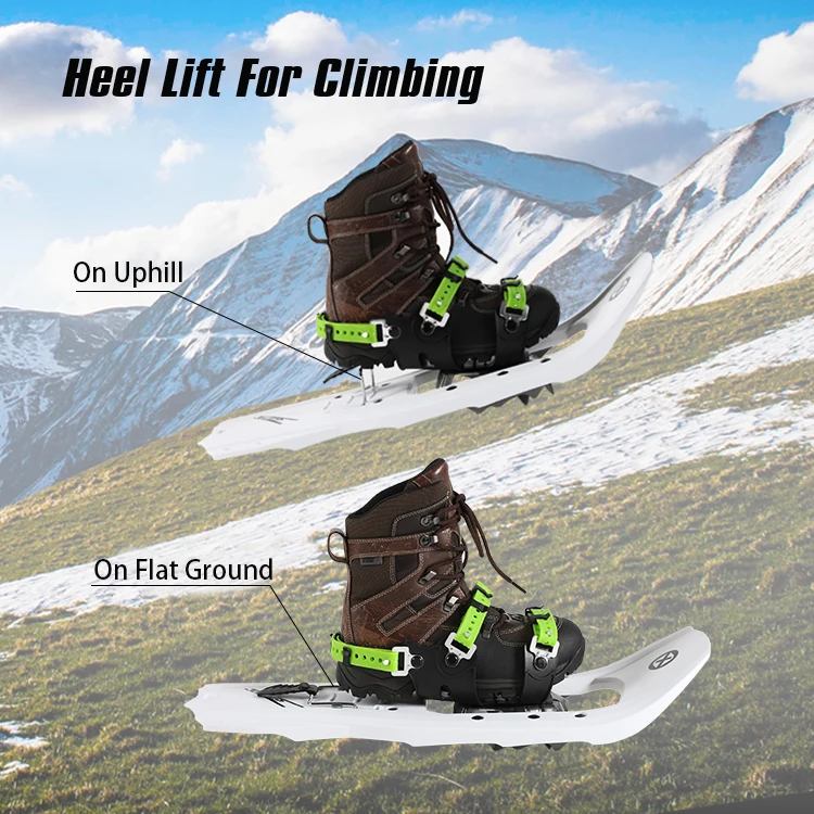 Hot Sell Light Weight Plastic Snowshoes Snowshoes with Double Hole Strap Heel Lift for Men Women Youth Nuotrauka 5