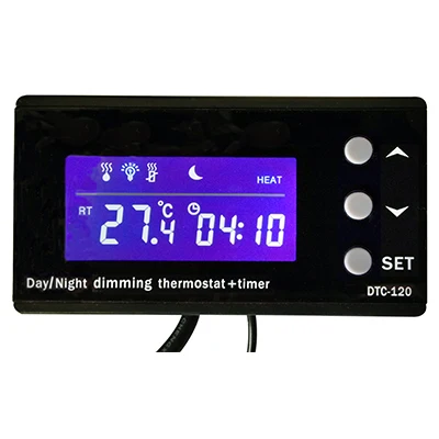 Pritemdytas dienos nakties akvariumo roplių termostatas ir laikmatis (DTC-120) Nuotrauka 0