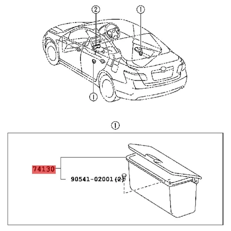 Automobilio galinės peleninės dėžės komplektas 74130-06150-C0 Toyota Camry 2005-2015 ACV4 ,AHV41 peleninės dėklas 7413006150E0 Nuotrauka 0