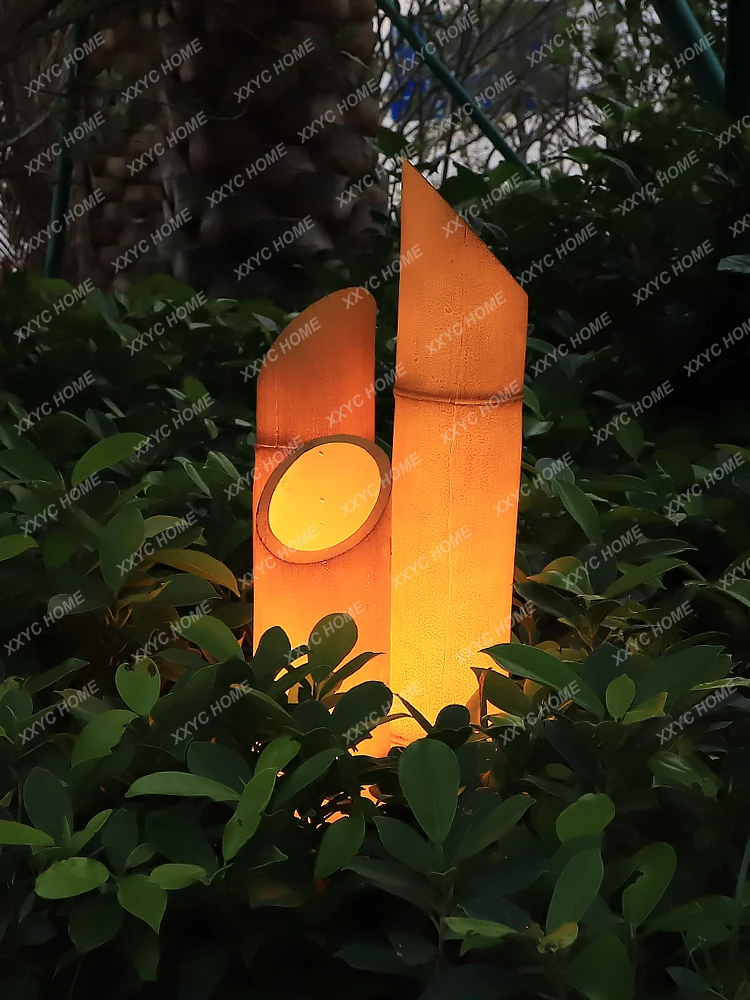 Sodo lauko šviestuvas Kraštovaizdžio parkas Augalų imitacija Derva Sodo lempos imitacija Bambuko vejos lempa Nuotrauka 1