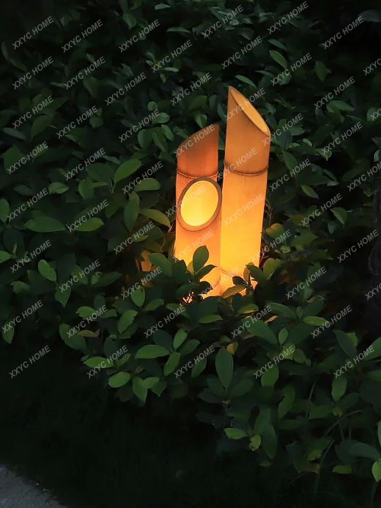 Sodo lauko šviestuvas Kraštovaizdžio parkas Augalų imitacija Derva Sodo lempos imitacija Bambuko vejos lempa Nuotrauka 2