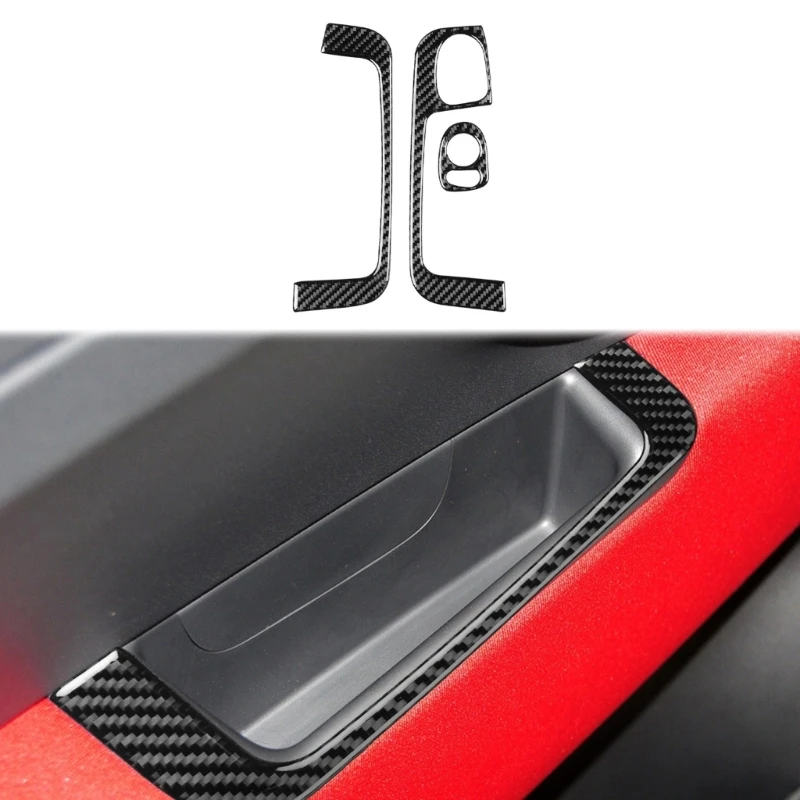 Patvarūs apdailos lipdukai Aptakūs anglies pluošto lipdukai Automobilio durų porankių dangtelis Dekoratyvinis dėklas automobilio salonui Fiat500 dropship Nuotrauka 4