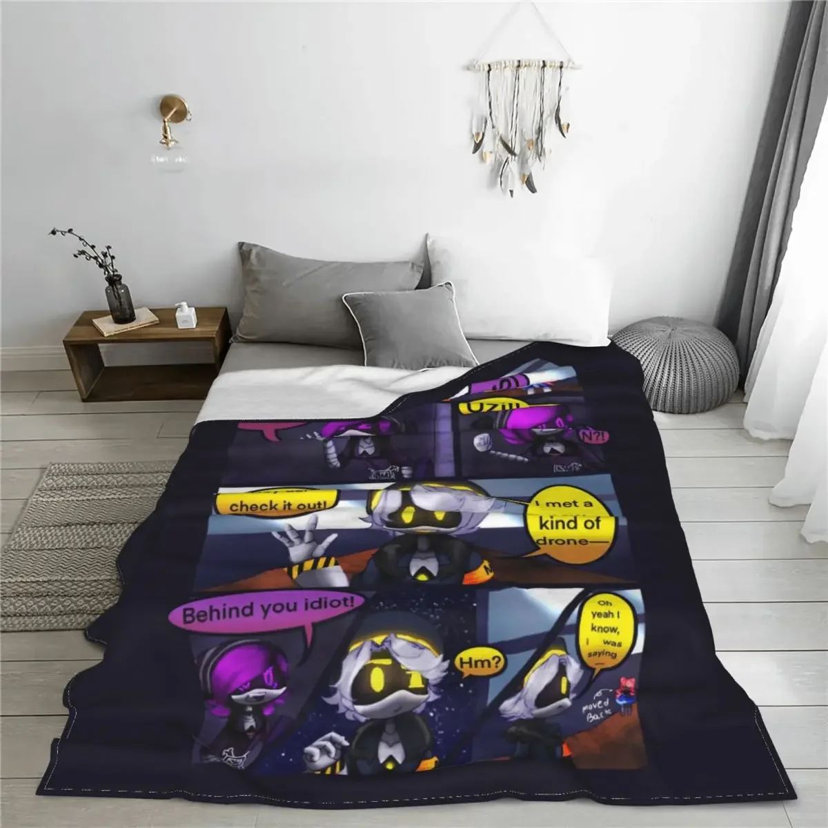 Murder Drones Blanket N ir Uzi Flanel Awesome Soft Throw Blanket for Bedverse Spring Autumn Nuotrauka 1
