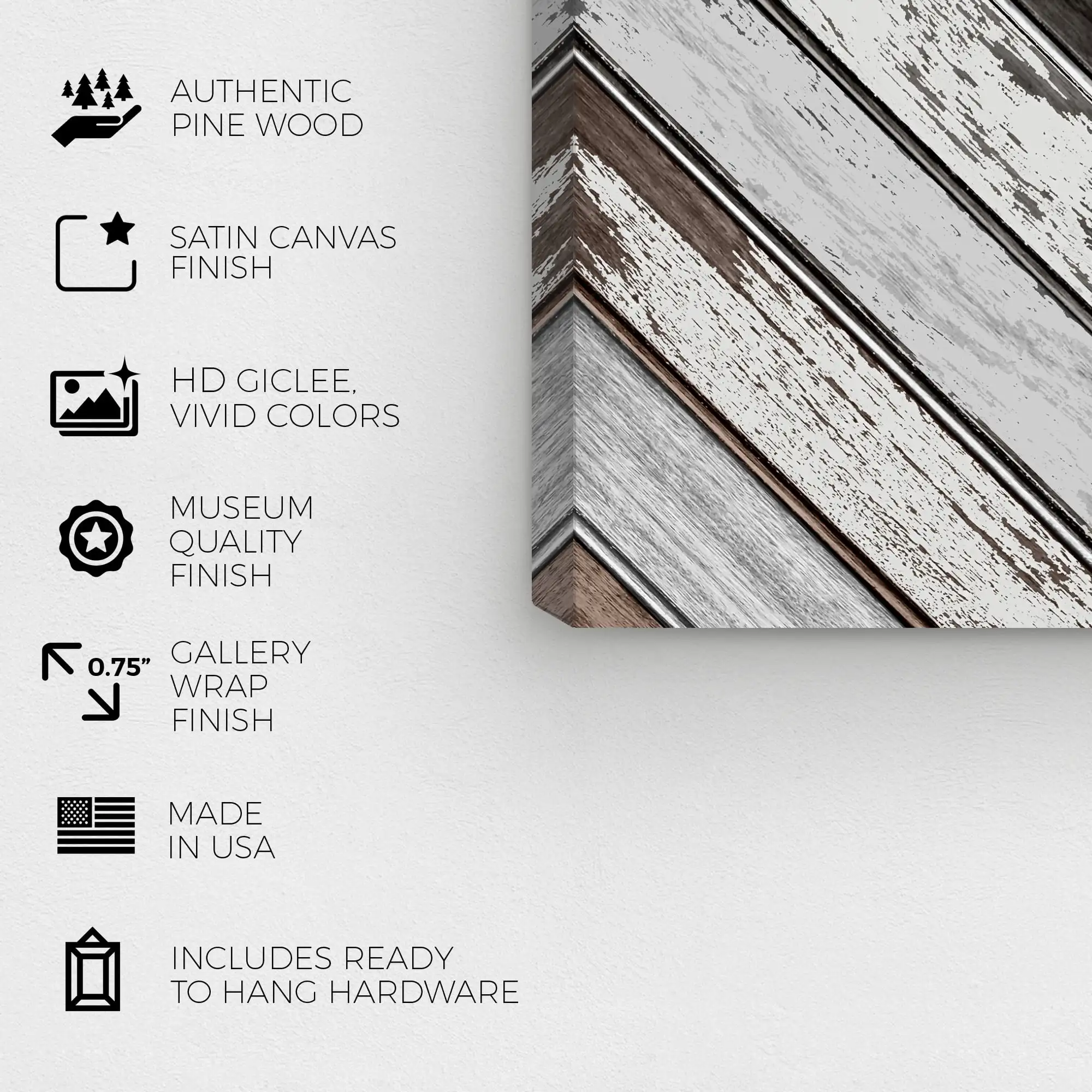 Nutildytas medis Abstrakčios sienos meno spauda Balta 20x30 Patvarus žemo profilio prabangus koloritas Nuotrauka 4