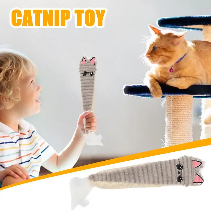 Catnip Sound Toys Plush Catnip Cat Interaktyvūs žaislai Cat Kicker Žaislai Katžolė, kad dantys būtų sveiki miegamajame Kačių namai Nuotrauka 1