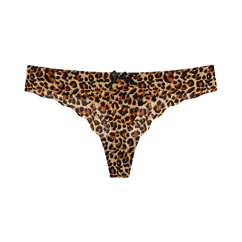 Naujas atvykėlis Seksualios moteriškos nėriniuotos kelnaitės Besiūlės kelnaitės Trumpikės Leopardo dizaino mados tarpkojis Medvilnė žemu juosmeniu Apatiniai drabužiai Intymūs Nuotrauka 2