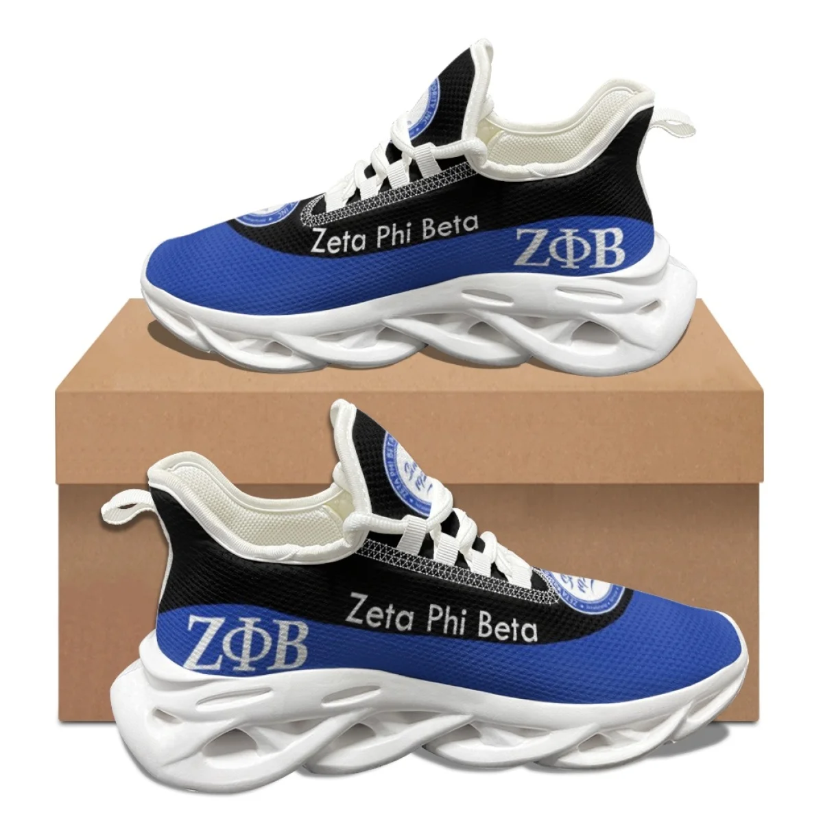 Vasaros smūgius sugeriantys sportbačiai Zeta Phi Beta dizaineris Spausdinti neslystantys plokšti laisvalaikio batai Lengvi kvėpuojantys bėgimo bateliai Nuotrauka 1