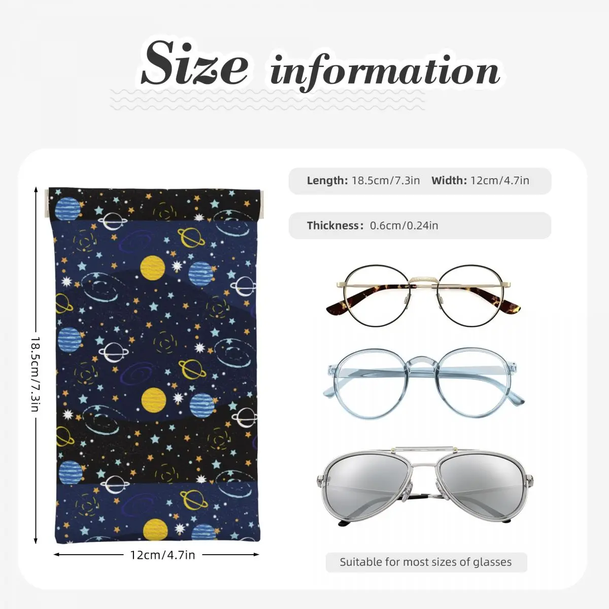 Nešiojami išspausti akiniai nuo saulės maišelis Galaxy Space spalvingi akiniai nuo saulės krepšys Akiniai Suspausti viršutinį akinių maišelį Nuotrauka 2