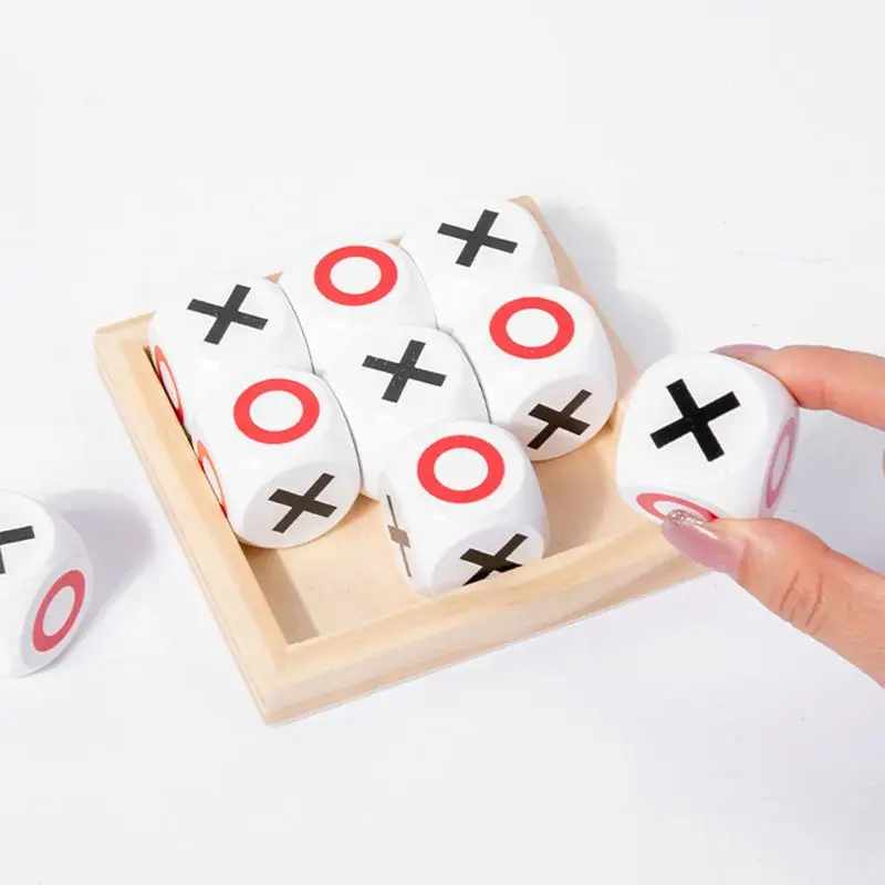 Tėvų ir vaikų sąveika Medinis stalo žaidimas XOXO žaidimas Juokingas Intelektualaus lavinamojo žaislo kūrimas Nuotrauka 3