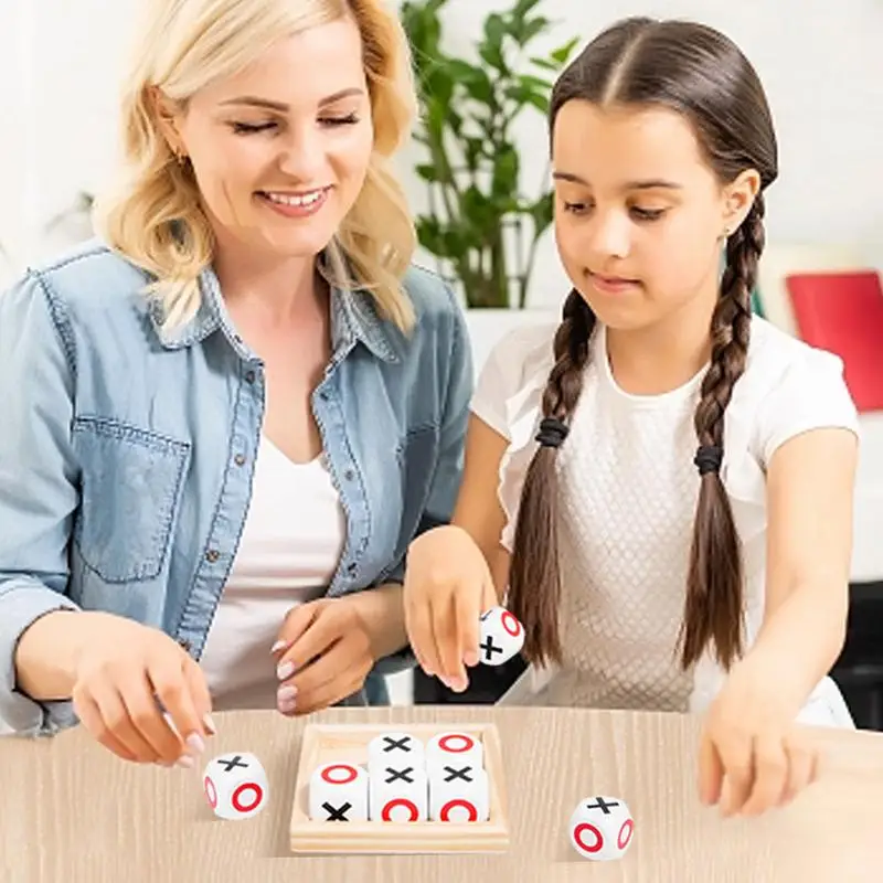 Tėvų ir vaikų sąveika Medinis stalo žaidimas XOXO žaidimas Juokingas Intelektualaus lavinamojo žaislo kūrimas Nuotrauka 4