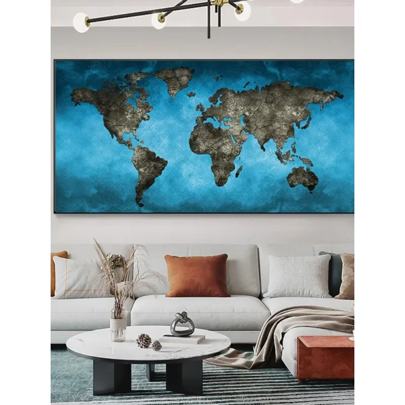 Šiuolaikinė geografija Estetika Sienų menas Aukso pasaulio žemėlapio plokštė HD aliejus ant drobės Plakatai ir spaudiniai Namų miegamojo dekoro dovanos Nuotrauka 1
