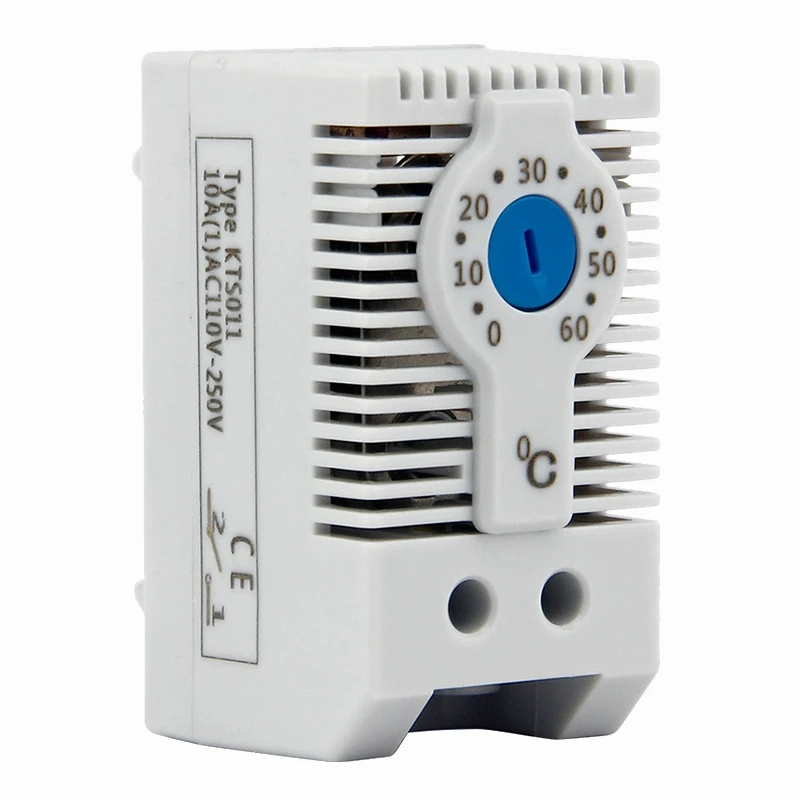 Skatinimas! KTS011 NO paprastai atidarytas reguliuojamas mechaninis temperatūros reguliatorius spintelės termostatas Din Rail, naudojamas aušinimui Nuotrauka 0