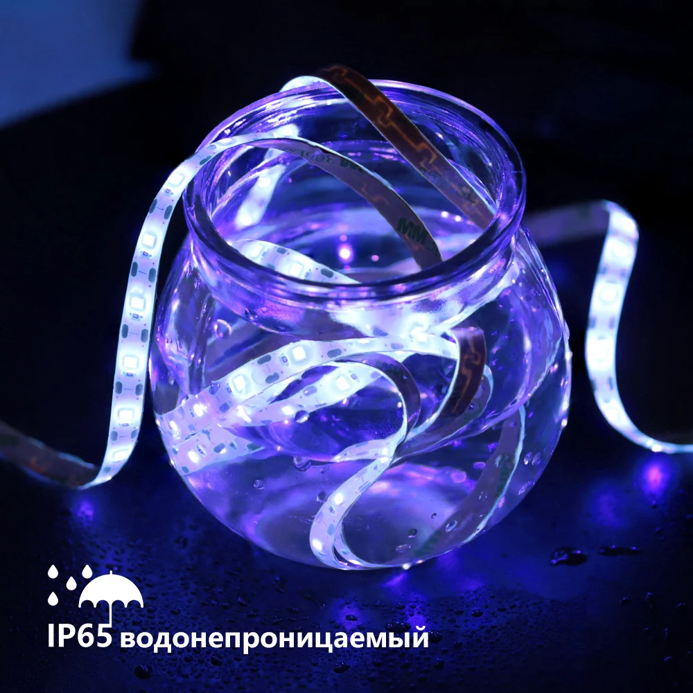 UV LED juostinė šviesa SMD 2835 vandeniui atsparus IP66 lauko ultravioletinių spindulių diodų juostelė Lanksti neoninė lempa DJ fluorescenciniam apšvietimui Nuotrauka 4