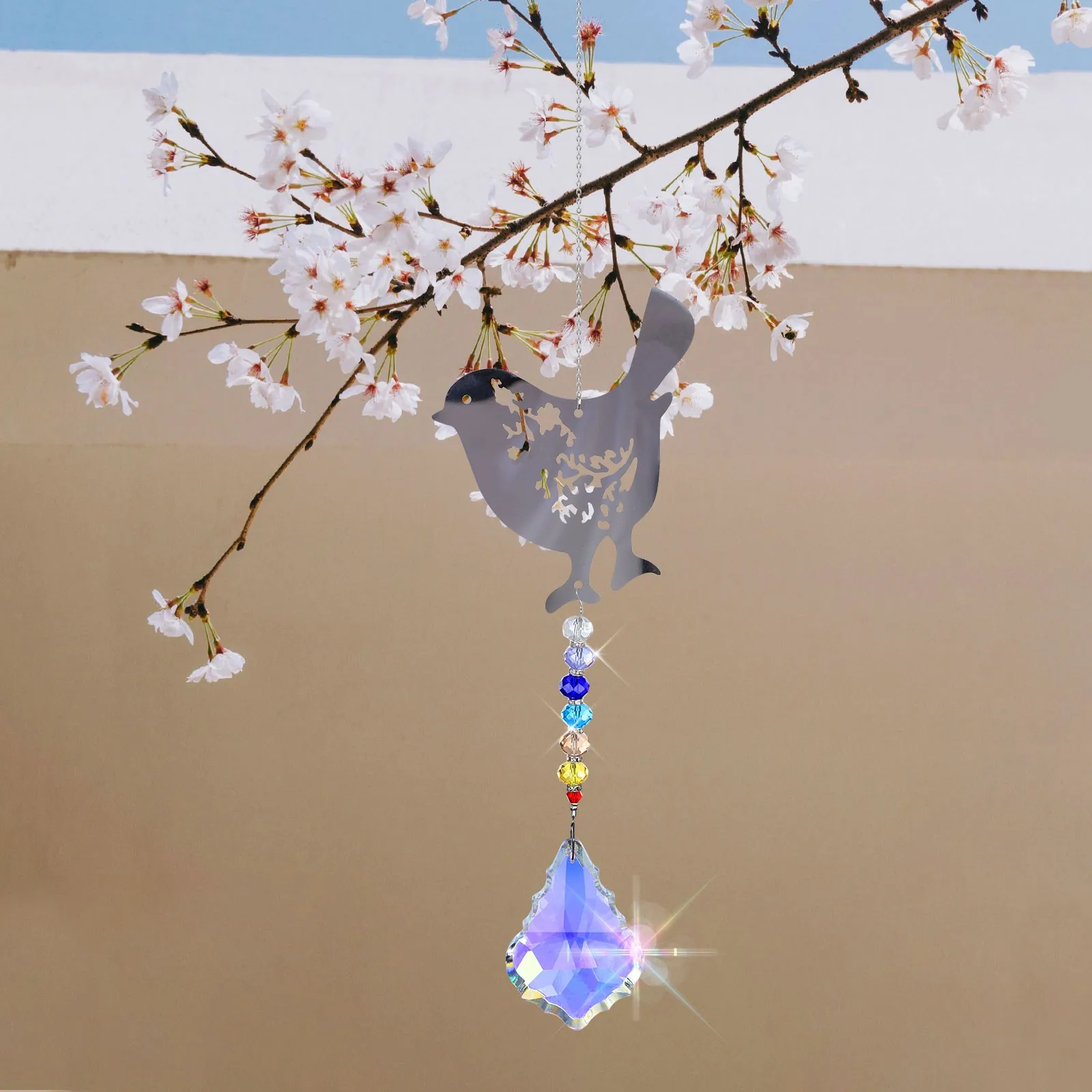 Bird Modern Pendant Charm Suncatcher Car Crystal Rainbow Decoration & Hangs Belle ornament Nuotrauka 0