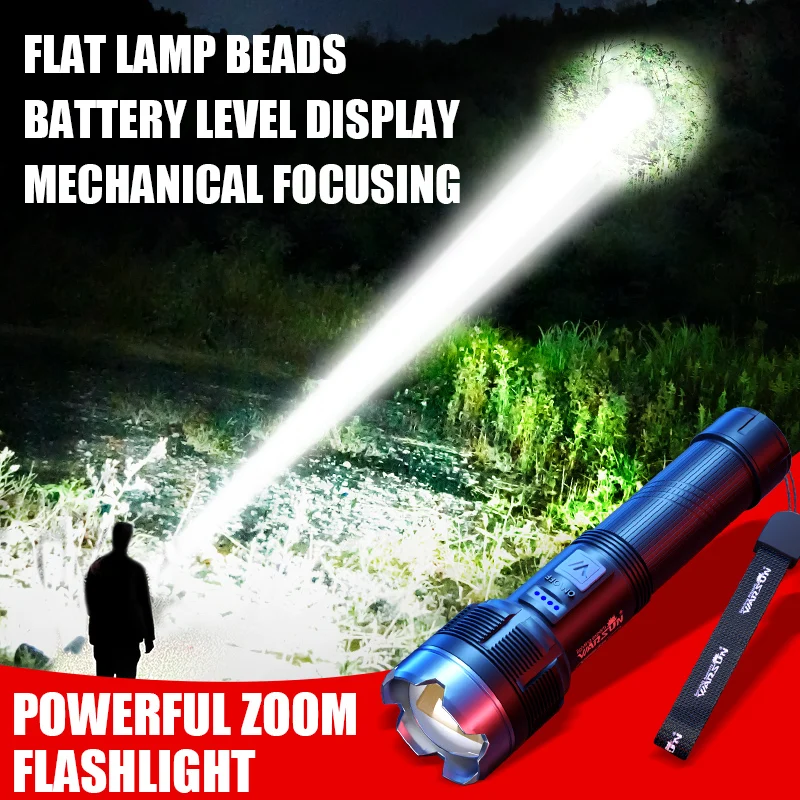 Warsun Powed LED įkraunamas žibintuvėlis daugiafunkcinis lauko žibintuvėlis nešiojamas priartinamas vandeniui atsparus kempingo žygio žibintas Nuotrauka 1