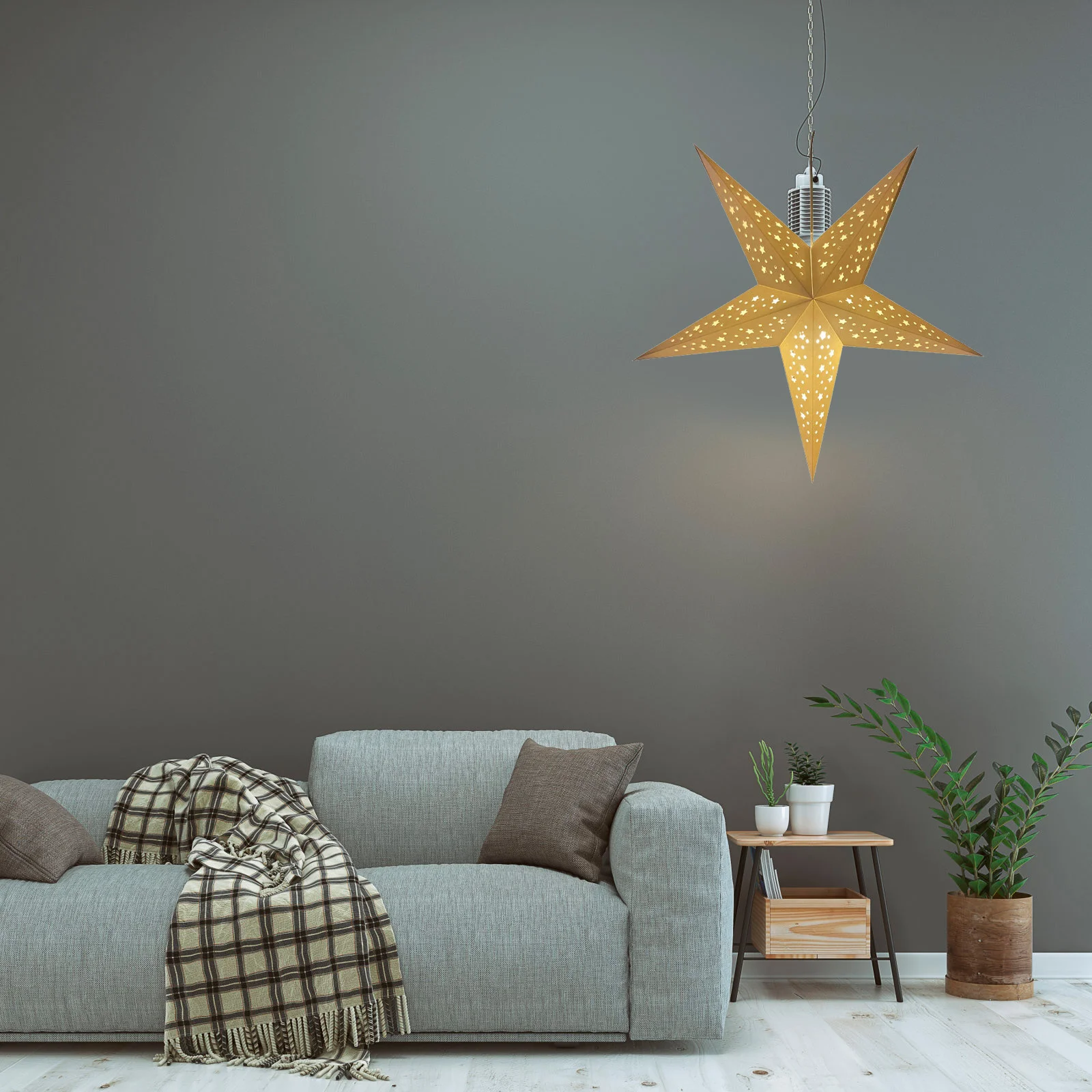 Kalėdinis stereoskopinis žvaigždės formos šviestuvas Kūrybinis lubų lempos pakabukas Nuotrauka 2