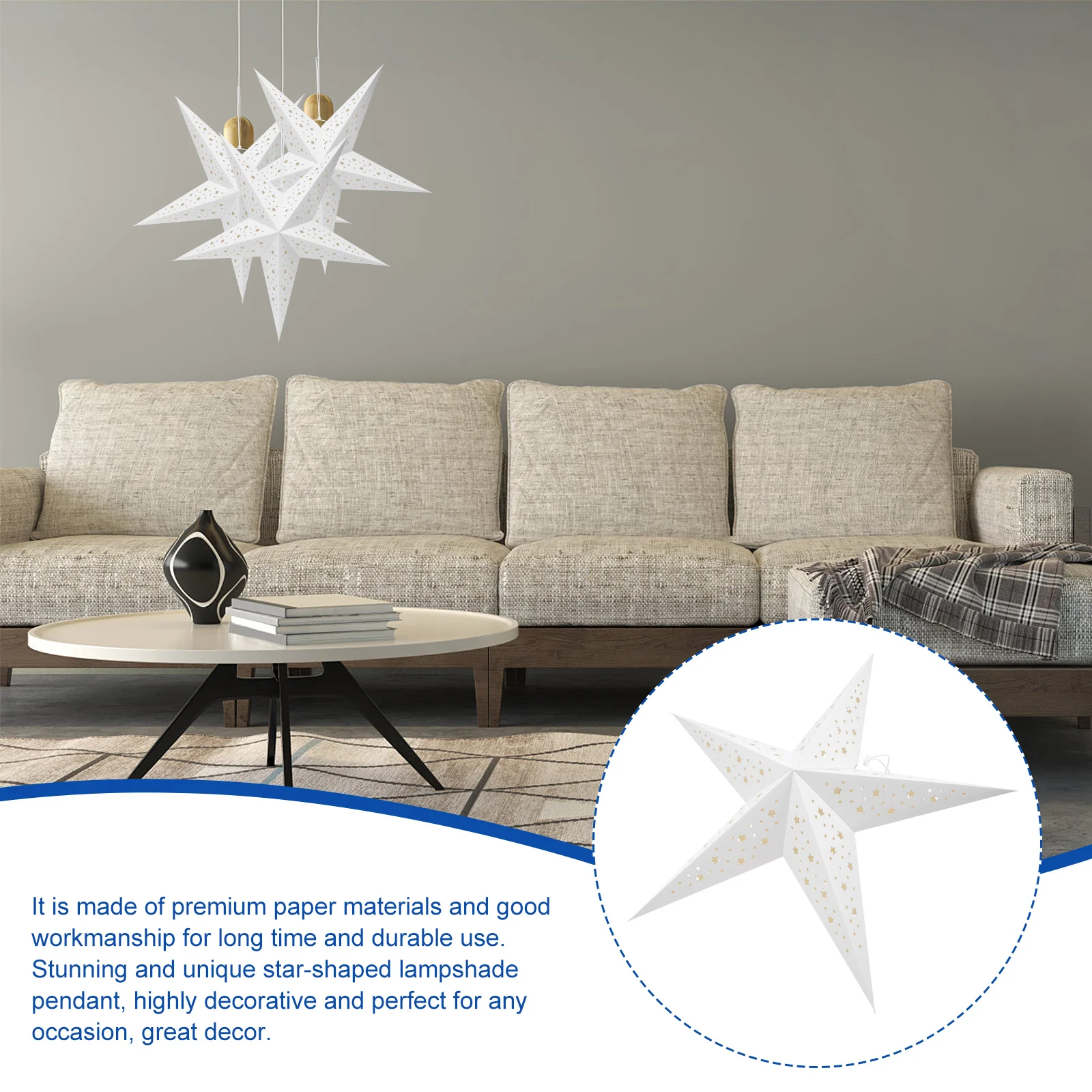 Kalėdinis stereoskopinis žvaigždės formos šviestuvas Kūrybinis lubų lempos pakabukas Nuotrauka 3