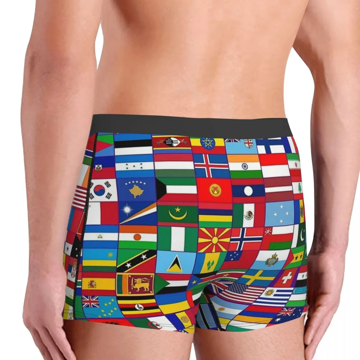 Pasaulio vėliavos Apatinės kelnaitės Homme kelnaitės Vyriški apatiniai drabužiai Seksualūs šortai Boksininko trumpikės Nuotrauka 2
