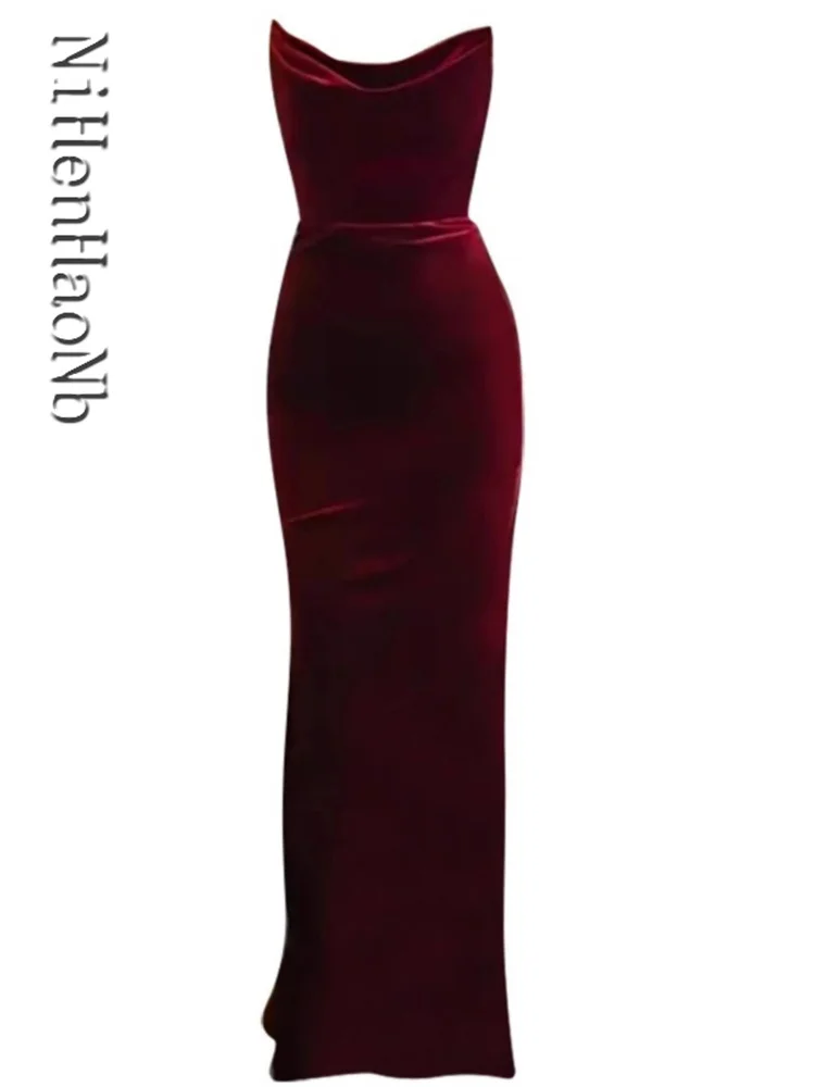 Raudonas spagečių dirželis Plyšys Moterų vakarinė suknelė Vestuvių pokylis Moteriškos svarainių suknelės Nuotrauka 4