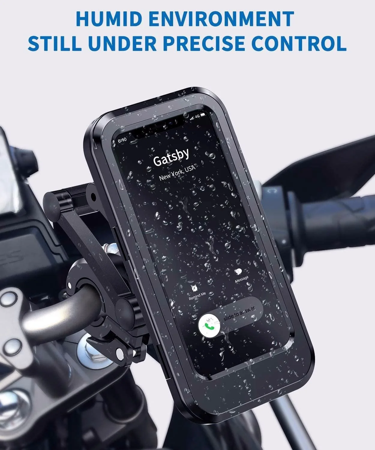 Neperšlampamas motociklas Dviračio mobiliojo telefono laikiklio palaikymas Universalus dviračio GPS 360° pasukamas reguliuojamas motociklo mobiliųjų telefonų laikiklis Nuotrauka 3