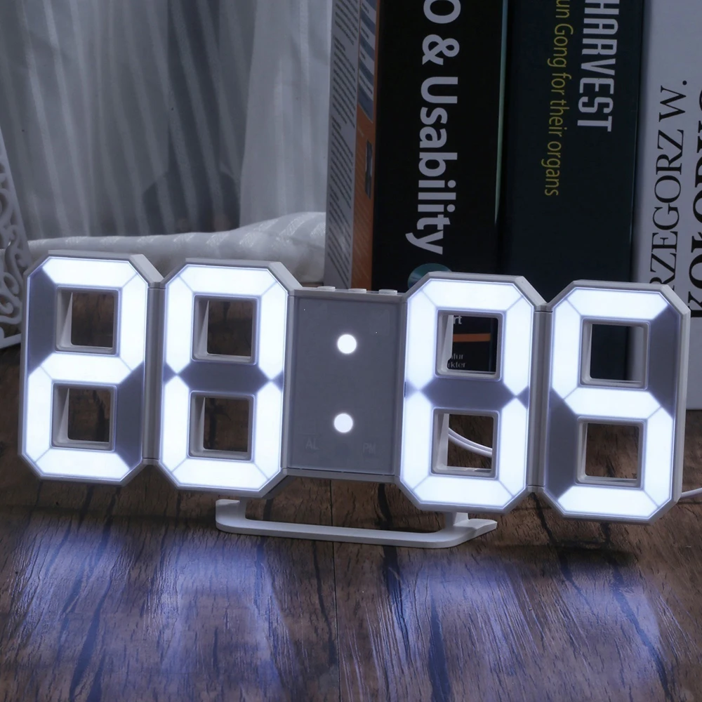 Šiaurės šalių didelis skaitmeninis sieninis laikrodis Virtuvės LED ekranas Namų laikrodžiai Sieniniai laikrodžiai Naktinis USB elektroninis žadintuvas Vonios kambario stalo laikrodis Nuotrauka 2