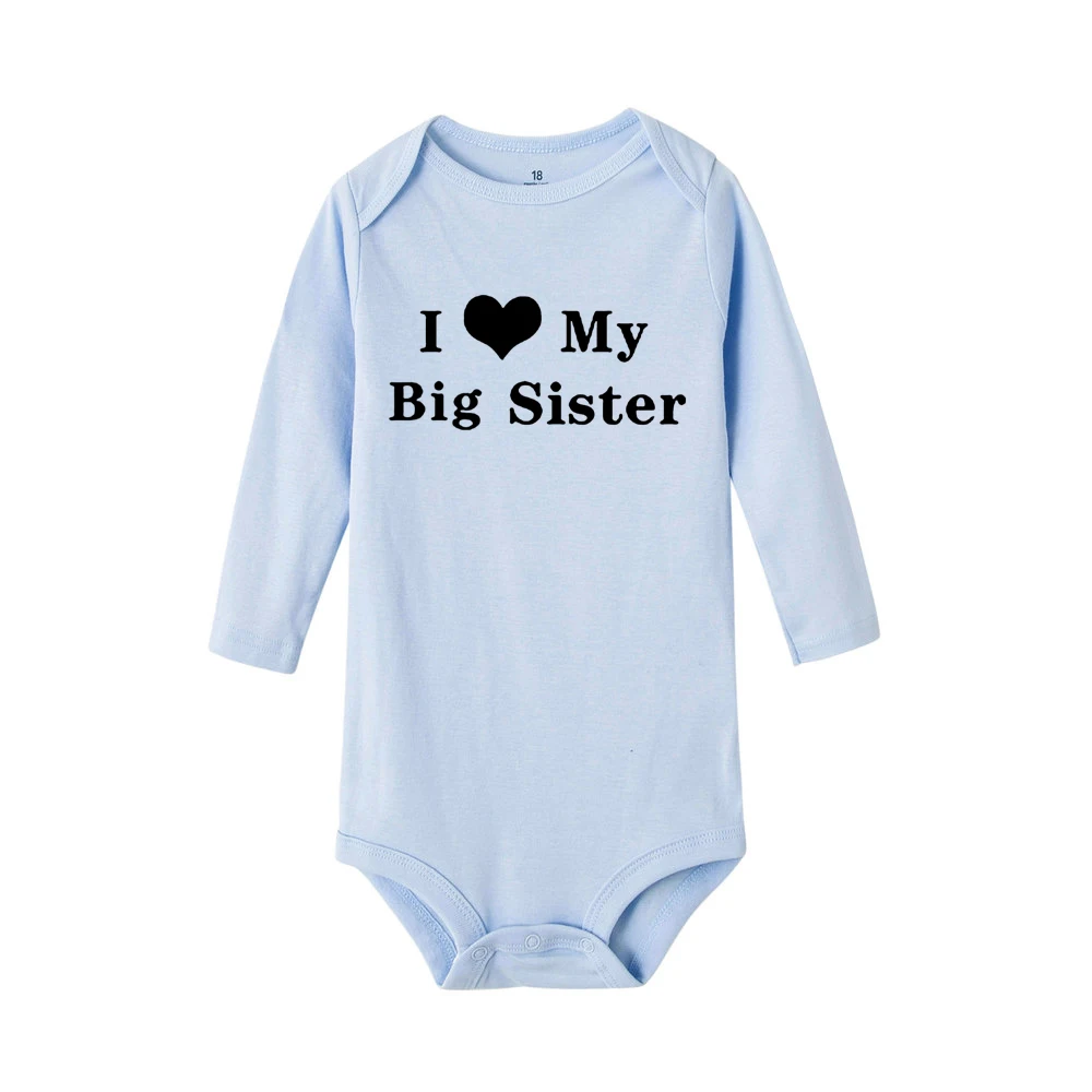 I Love My Big Sister Big Brother Funny Baby Bodysuit Long Sleeve Body Baby Girl Baby Boy Jumpsuit Clothes Nuotrauka 4