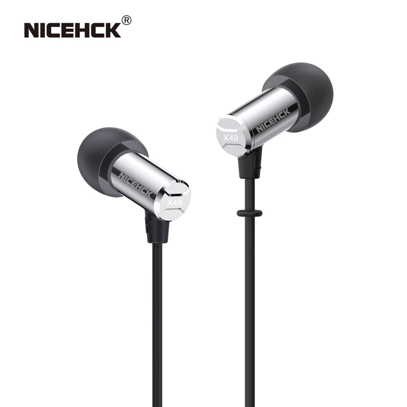 NiceHCK X49 In Ear Mini Earbud Single BA Balanced Armature Driver Metal HIFI Headphon Sleep Game DJ Music Wired Mic Earphone IEM Nuotrauka 0