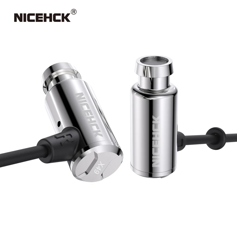 NiceHCK X49 In Ear Mini Earbud Single BA Balanced Armature Driver Metal HIFI Headphon Sleep Game DJ Music Wired Mic Earphone IEM Nuotrauka 1