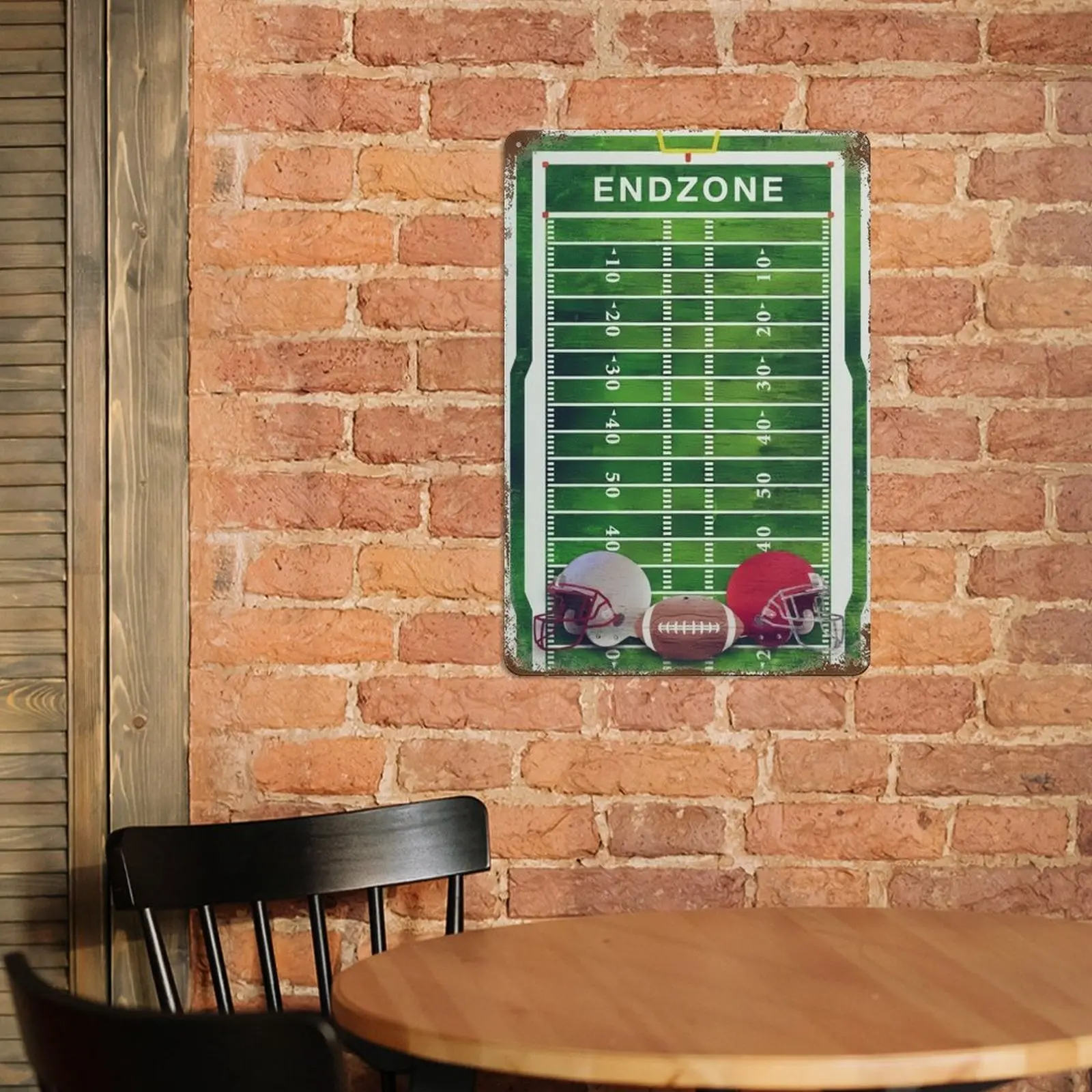 Vintažinis amerikietiško futbolo plakatas Metalinis sienų dekoras namams, barui, kavai, garažo sienai, valgyklai, barui, metalo skardos ženklams, 8×12Inch Nuotrauka 5