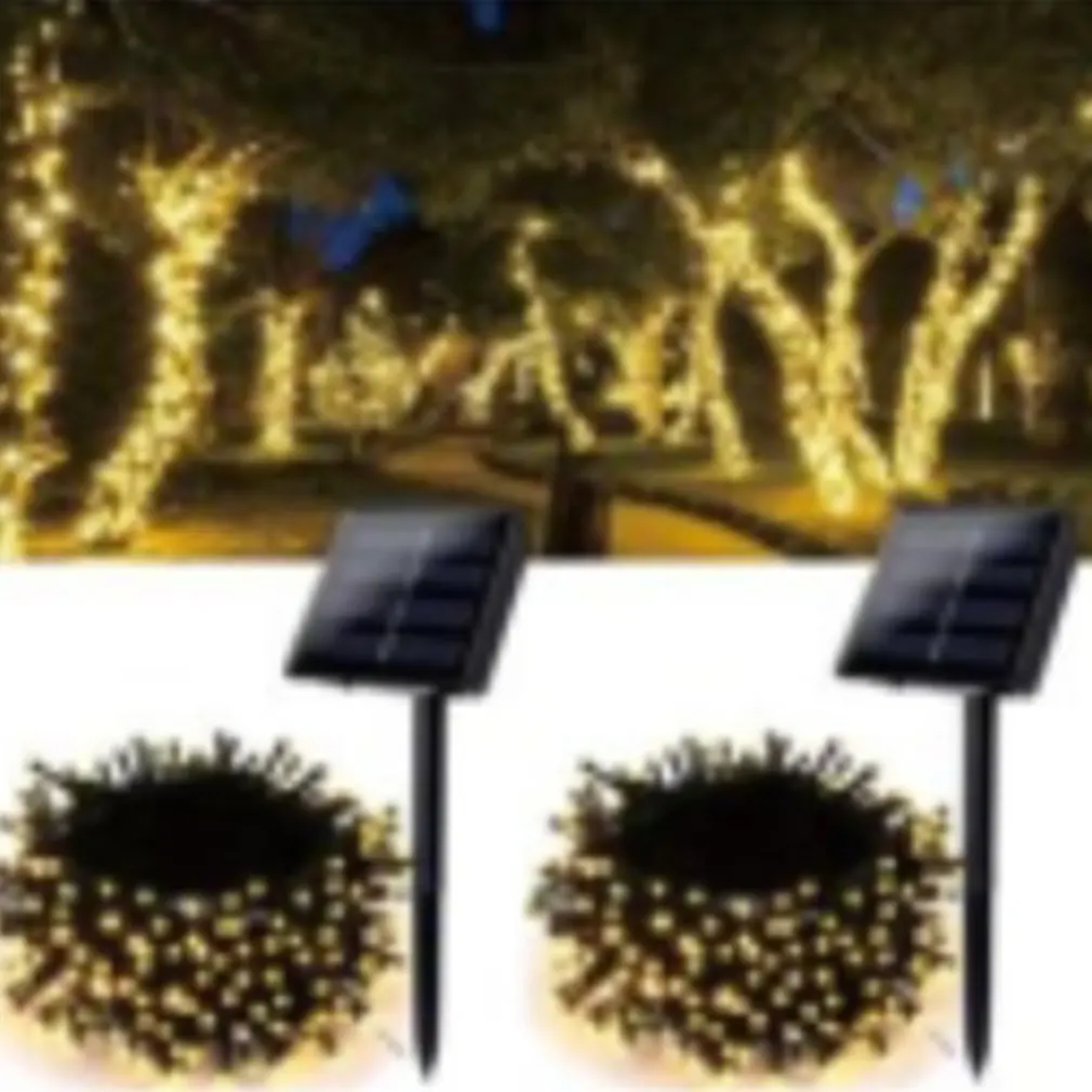 Ypač ilgi saulės styginiai žibintai lauke 2 pakuotė 100 LED vandeniui atspari varinė viela 8 režimai Fėjų žibintai medžių sodo kalėdinėms vestuvėms Nuotrauka 1