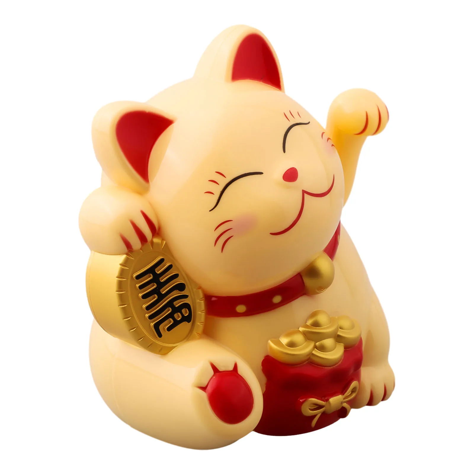 kinų laimingos katės dekoracija Banguojanti ranka Saulės šviesos indukcinė statula Figūrėlė sėkmei Namų automobilių papuošalai 12*12*14.5CM Nuotrauka 4
