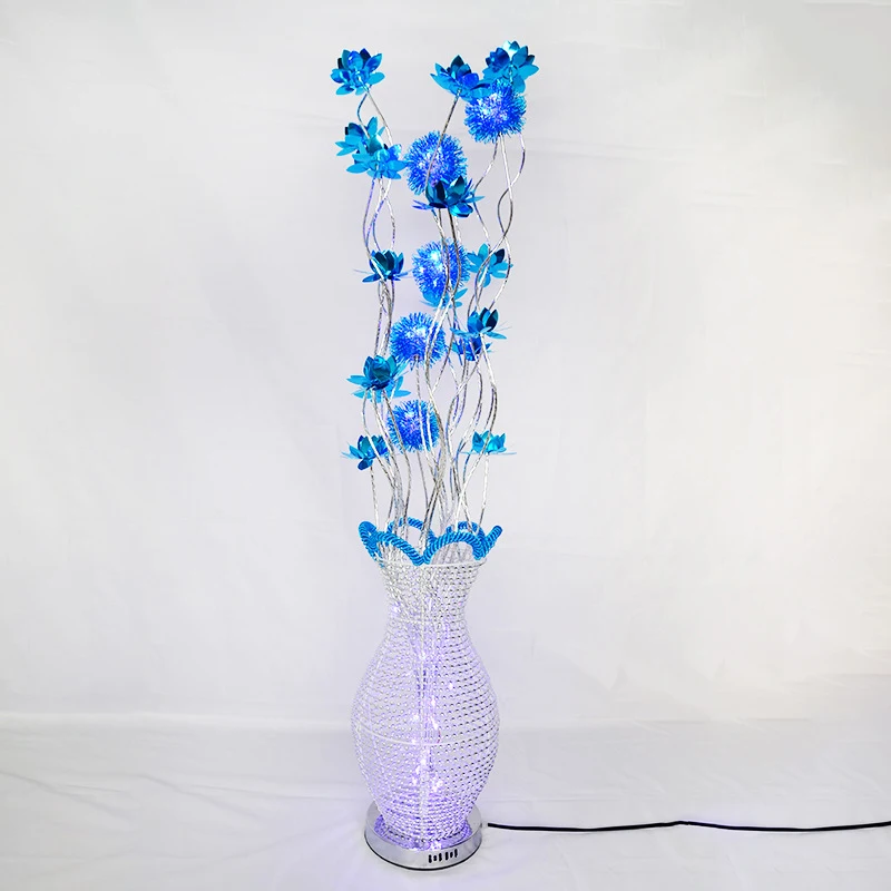 BALANDIS Šiaurės šalių mėlyna grindų lempa Modernus menas Svetainė Miegamasis Viešbutis Aliuminio viela LED originalumas Gėlių dekoratyvinė šviesa Nuotrauka 2