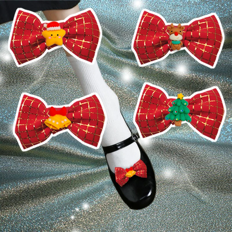 2 vnt nuimami dekoratyviniai batų spaustukai Xmas Deer Star Batų puošmena Klasikinė moteriška batų sagtis Kalėdų dekoravimui Nuotrauka 0
